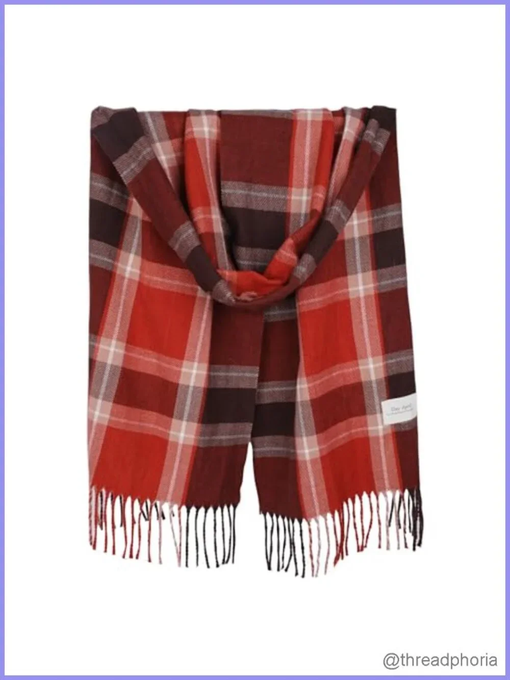 Warm Plaid Scarf Women Winter Thick Acrylic & Polyester Fringed Wrap Shawl